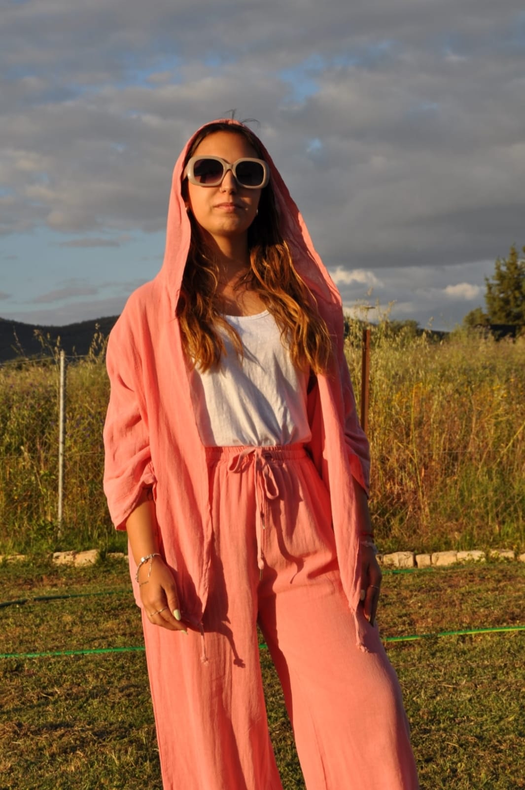 Set Capucha CAIMÁN coral