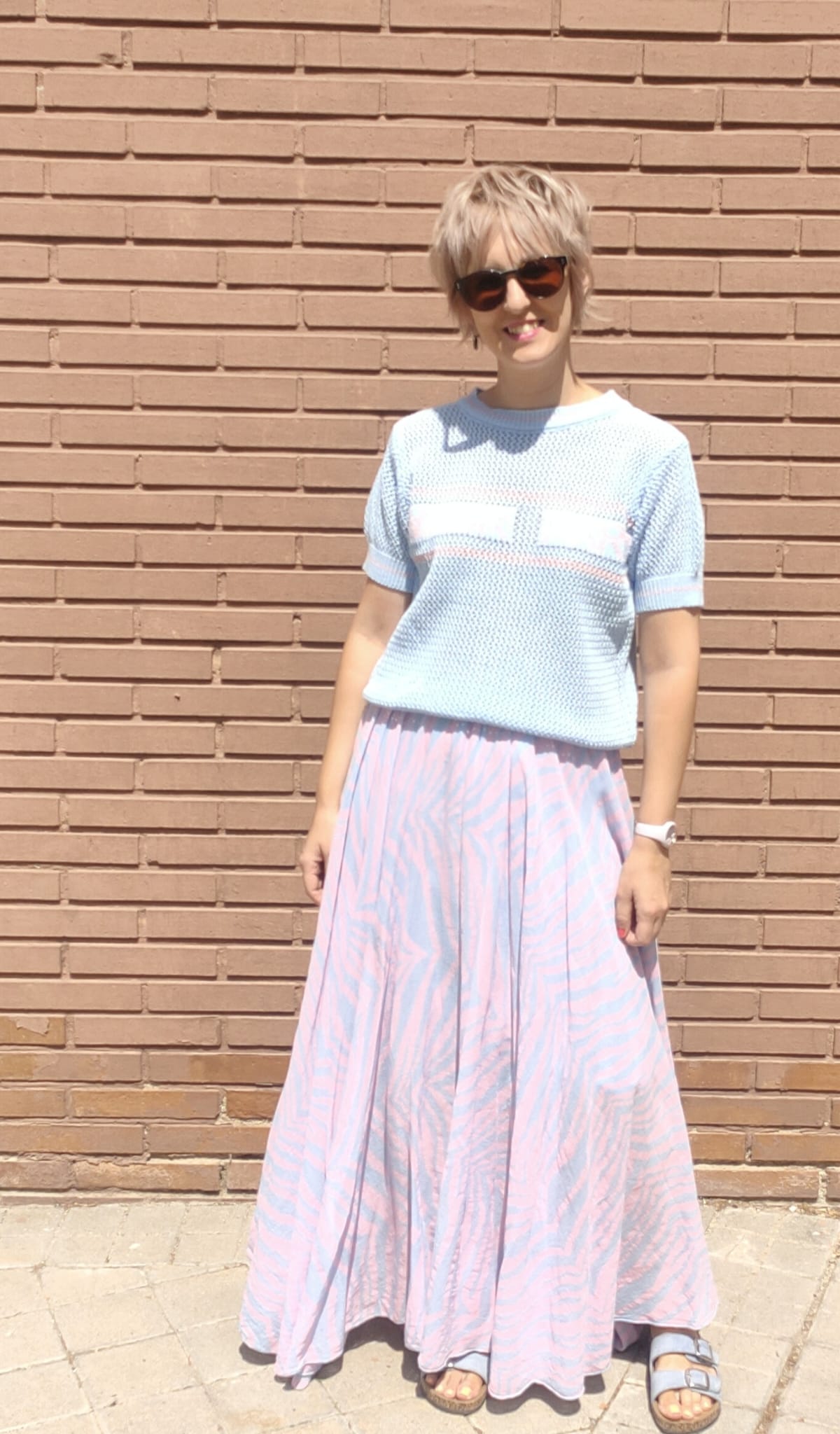 Falda TAMBÚ azul/rosa
