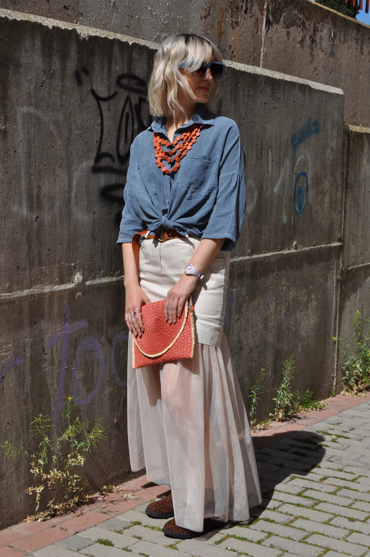 Falda con transparencias BELINDA