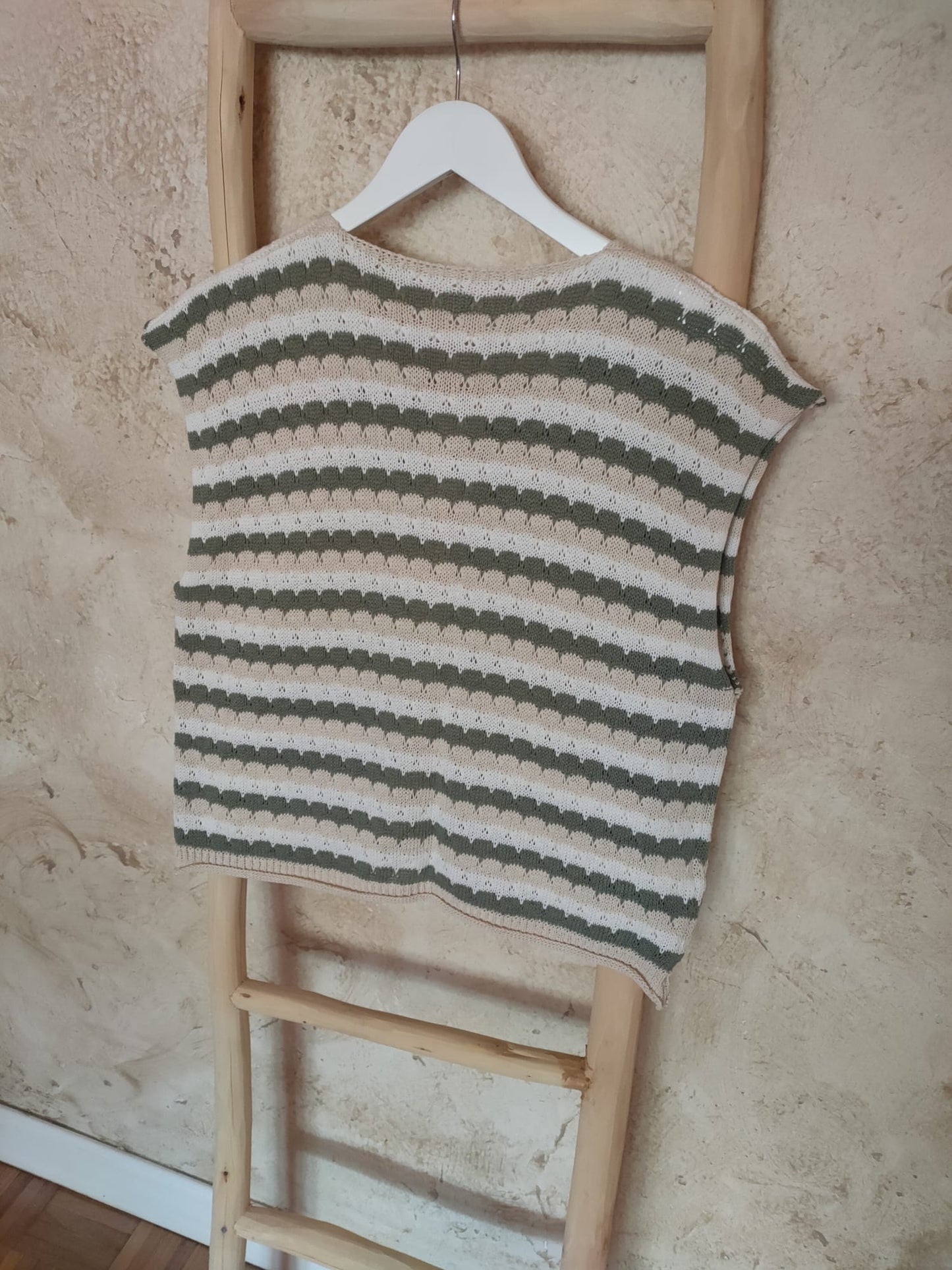Top-chaleco CARLA verde/beige