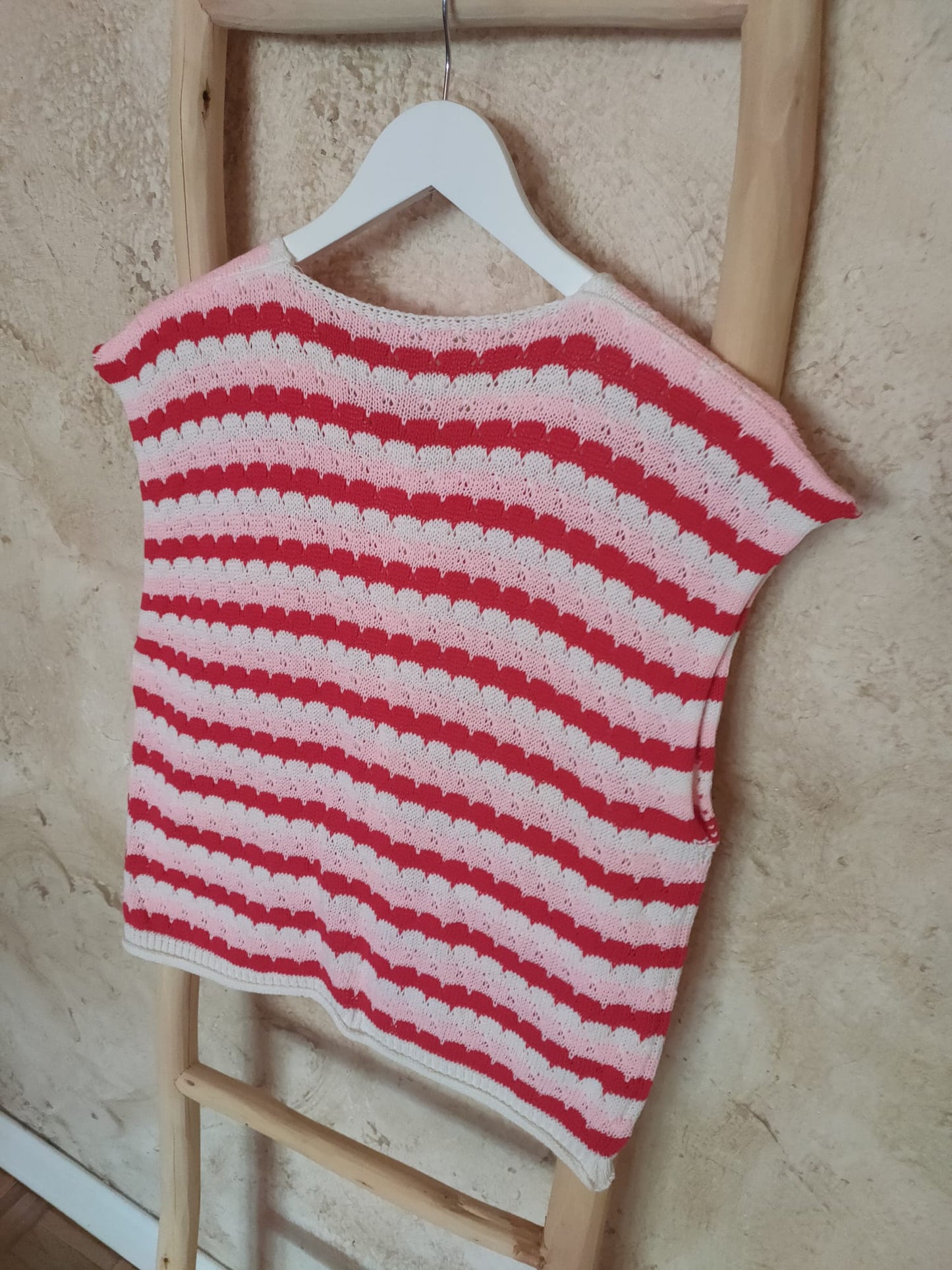 Top-chaleco CARLA rojo/rosa