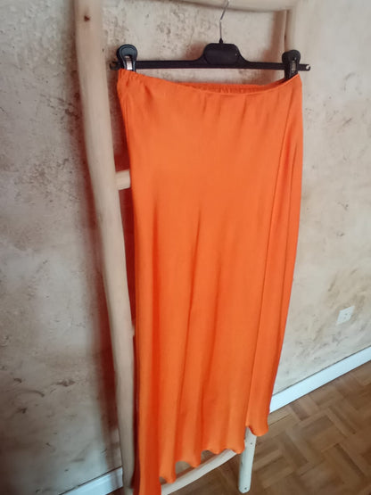 Falda satén NARANJA