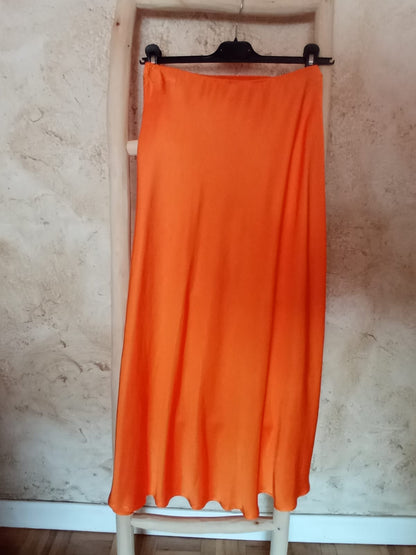 Falda satén NARANJA