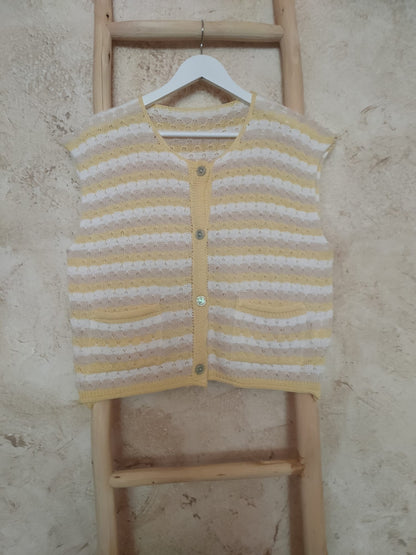 Top-chaleco CARLA amarillo/beige