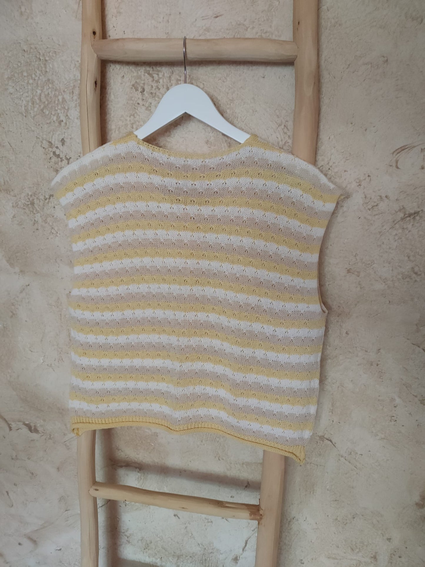 Top-chaleco CARLA amarillo/beige