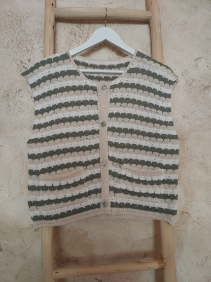 Top-chaleco CARLA verde/beige
