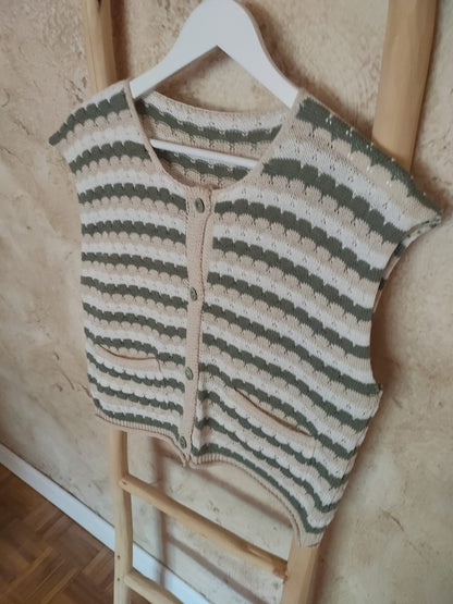 Top-chaleco CARLA verde/beige