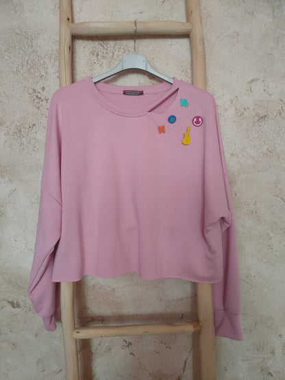 Sudadera PINS rosa