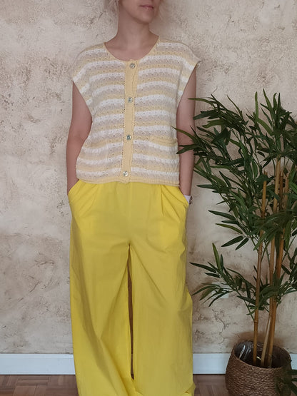Top-chaleco CARLA amarillo/beige