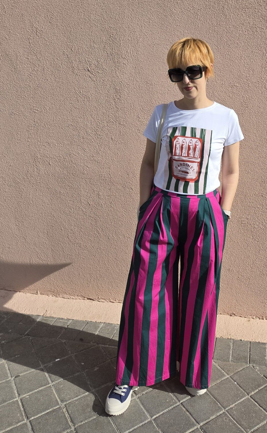Pantalón MARGOT de rayas verde/fucsia